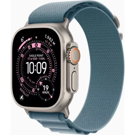 Apple Watch Ultra 3 49mm Titanium Natur with Light Blue Alpine Loop Strap Large MEWP4