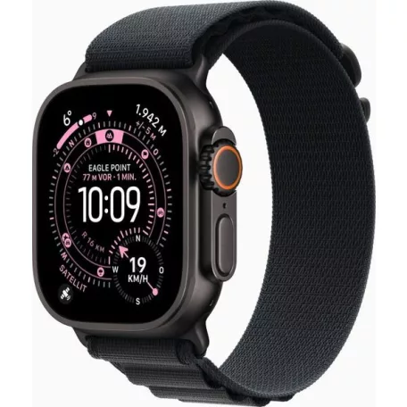 Apple Watch Ultra 3 49mm Titanium Black with Black Alpine Loop Strap Medium MF0V4