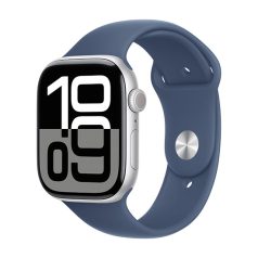   Apple Watch 10 46mm Aluminium Silver with Denim Sport Band M/L MWWM3